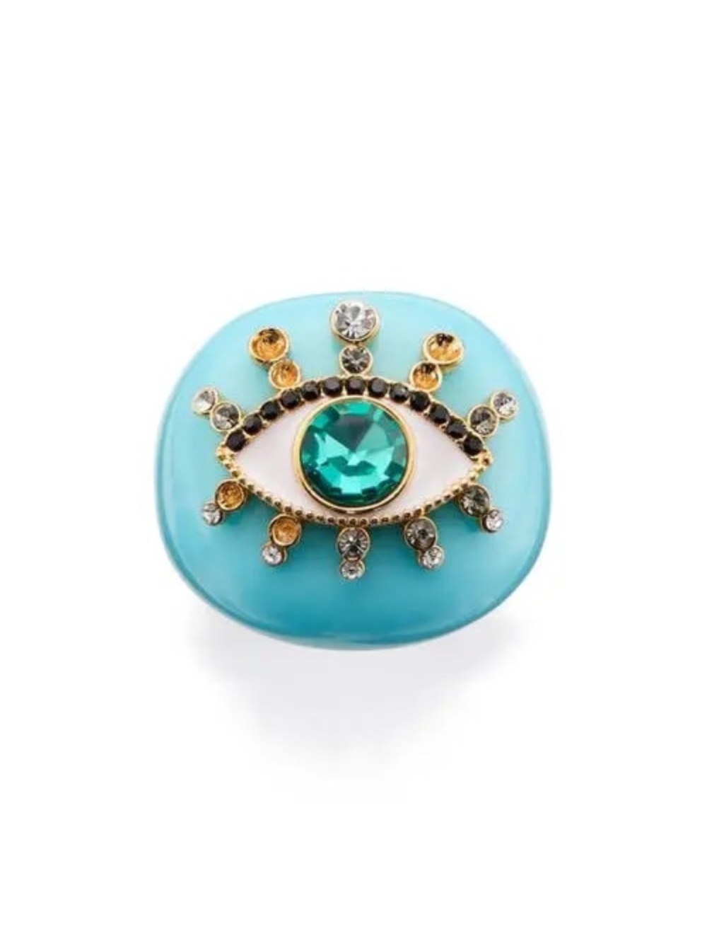 Kurt Geiger Resin Evil Eye Crystal Cocktail Ring 7.5